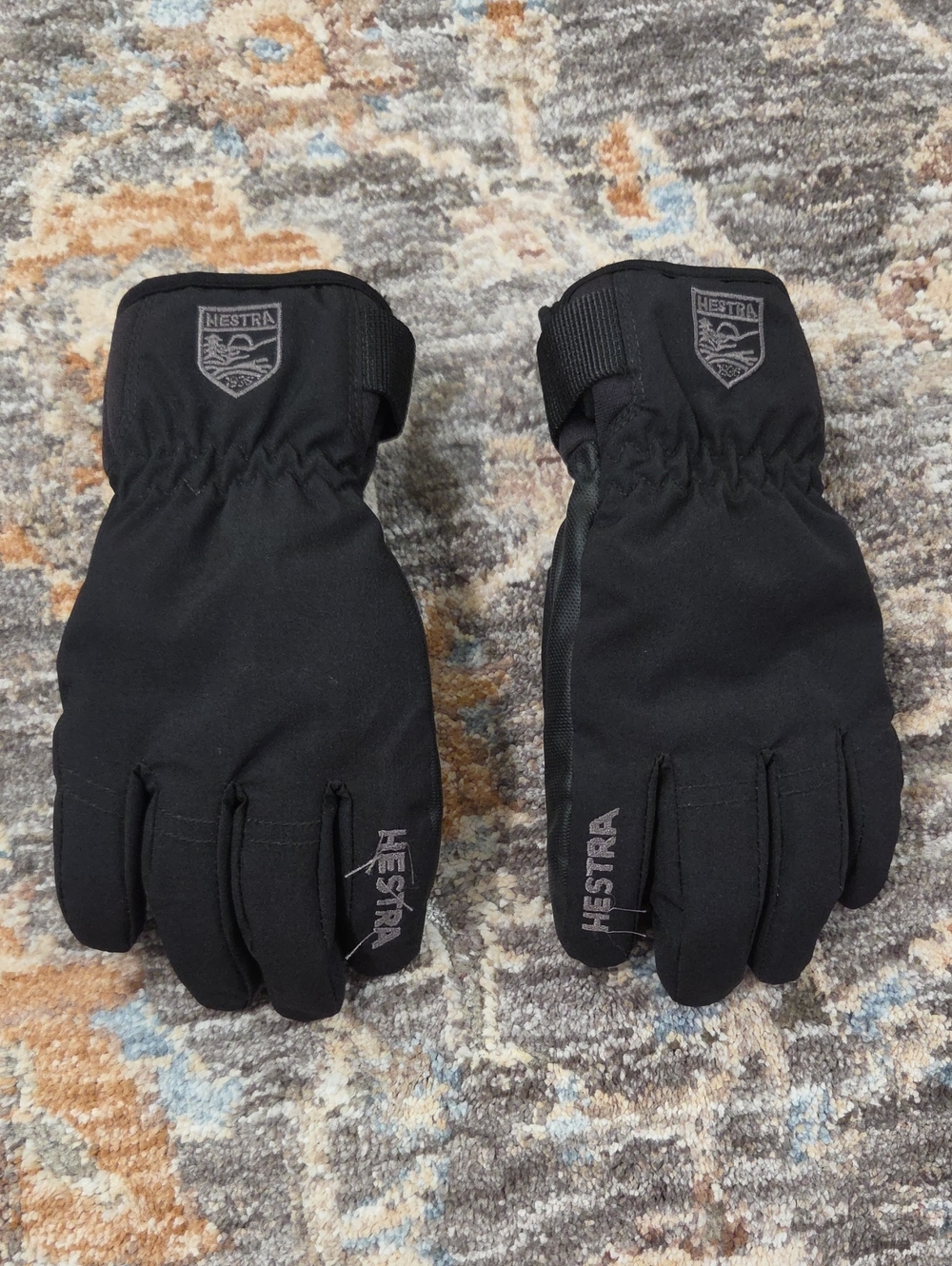 Hestra Kid's C Zone Black Winter Ski Gloves with Wrist Strap